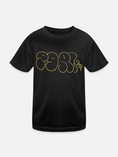 Paris - Kinder Funktions-T-Shirt - Schwarz