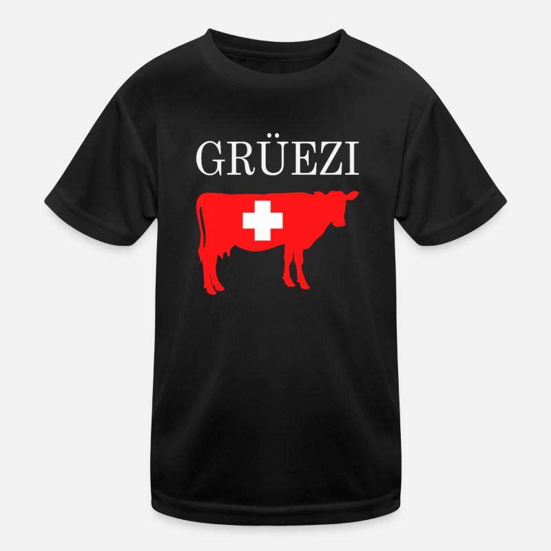 Grüezi Schweiz Flagge Schweizerdeutsch Geschenk Kinder Funktions-T-Shirt