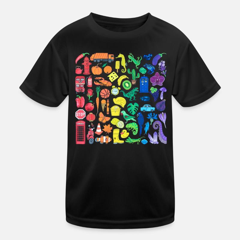 Regenbogen Farbverlauf Kleinteile Kinder Funktions-T-Shirt