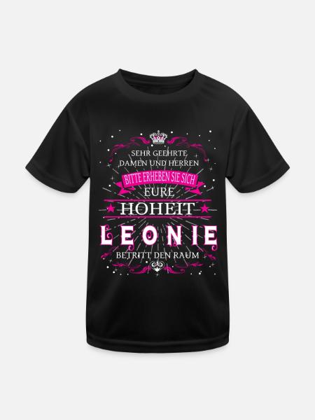 Eure Hoheit Leonie betritt den Raum - Kinder Funktions-T-Shirt - Schwarz - Vorne