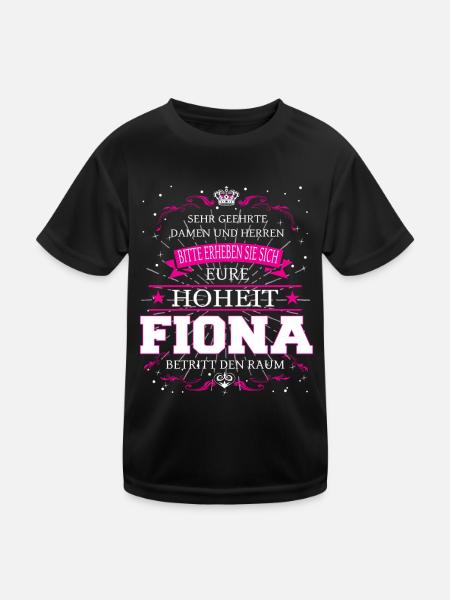 Eure Hoheit Fiona betritt den Raum - Kinder Funktions-T-Shirt - Schwarz - Vorne