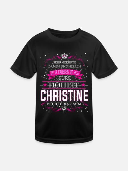 Eure Hoheit Christine betritt den Raum - Kinder Funktions-T-Shirt - Schwarz - Vorne