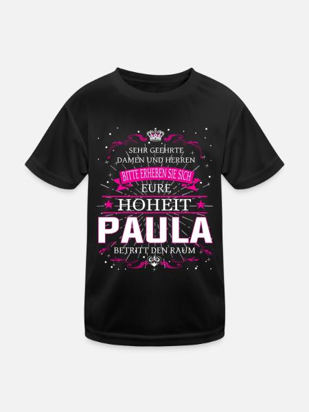 Eure Hoheit Paula betritt den Raum - Kinder Funktions-T-Shirt - Schwarz - Vorne