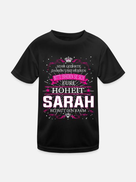 Eure Hoheit Sarah betritt den Raum - Kinder Funktions-T-Shirt - Schwarz - Vorne