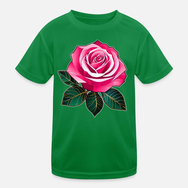 Rosa Rose I Kinder Funktions-T-Shirt