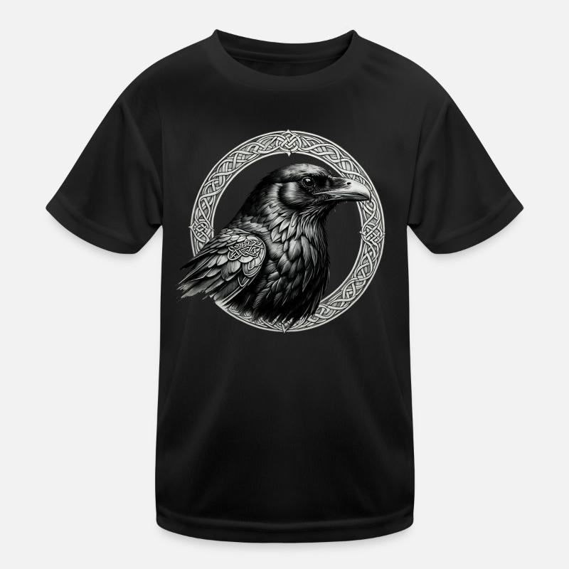 Raven with Celtic Knot 02 Kids Functional T-Shirt
