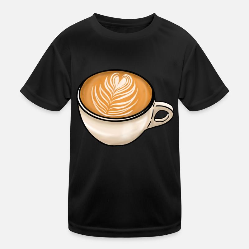 Kaffee Cappuccino Farn Kinder Funktions-T-Shirt
