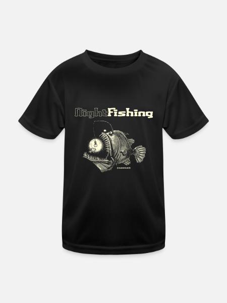 night fishing - Kinder Funktions-T-Shirt - Schwarz