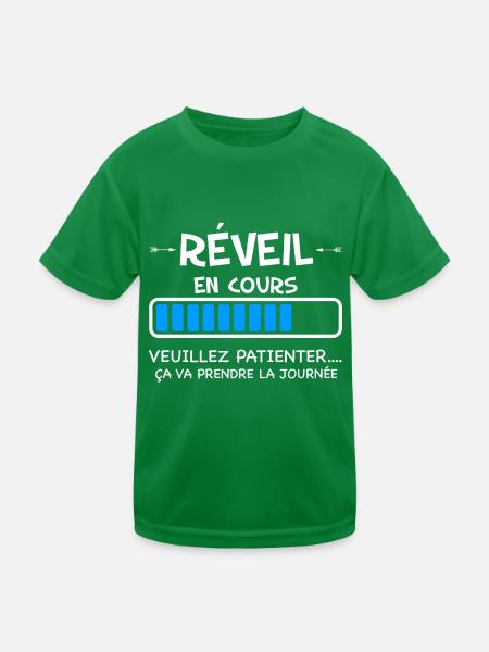 réveil matin - T-shirt sport Enfant - vert - Devant