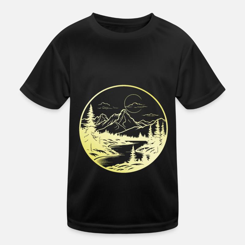 Mountains Gold Kids Functional T-Shirt