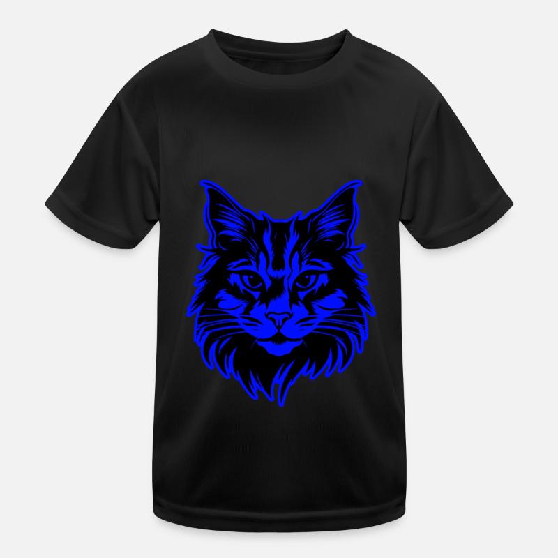 Katze Kopf Cat Kinder Funktions-T-Shirt