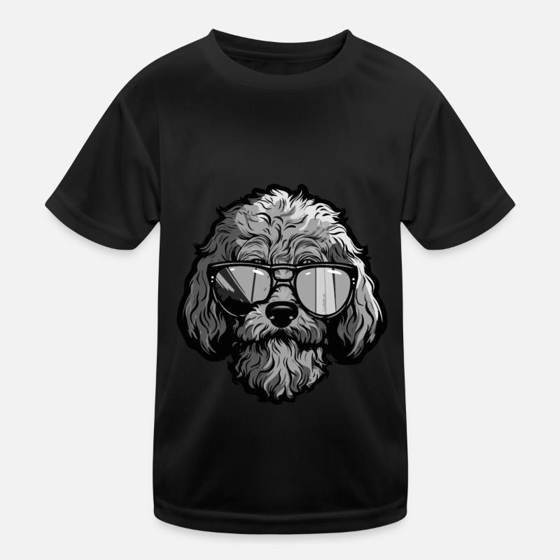 Poodle Dog Hipster Cool Party Kids Functional T-Shirt
