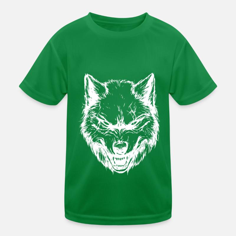 Wolf Head Animal Kids Functional T-Shirt
