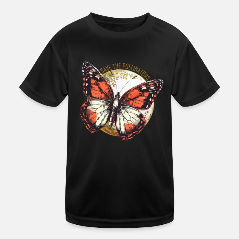 Save the Pollinators - Orange Butterfly Kids Functional T-Shirt