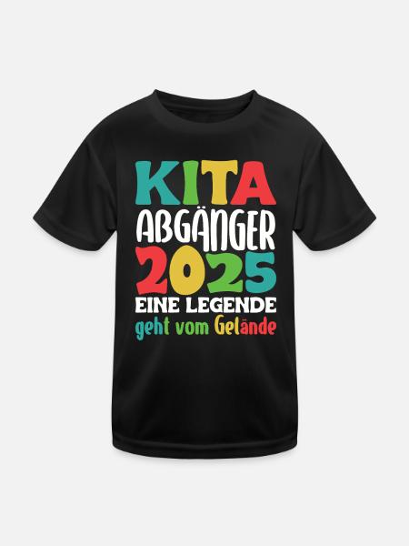 Diplômé de la garderie : 2025 Une légende quitte le site - T-shirt sport Enfant - noir - Devant