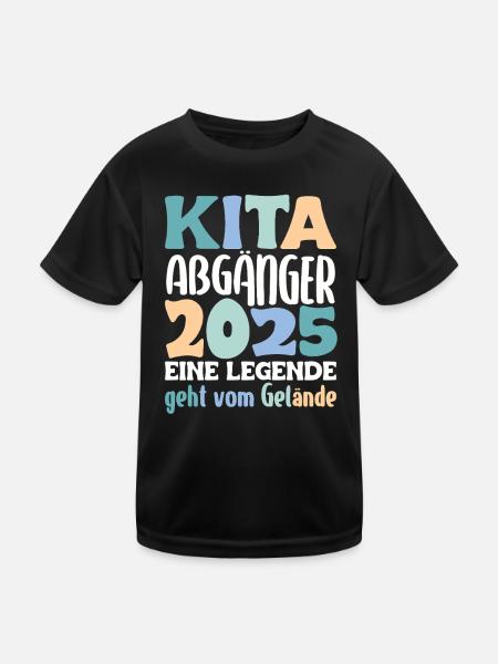 Daycare graduate: 2025 a legend leaves the site - Kids Functional T-Shirt - black - Front