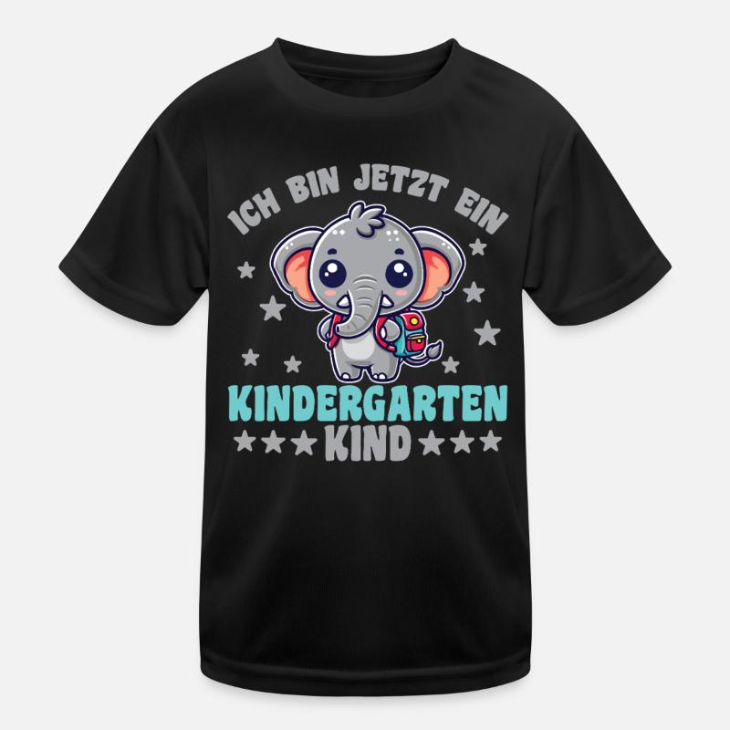 Kindergarten Elefant Ich bin jetzt ein Kinder Funktions-T-Shirt