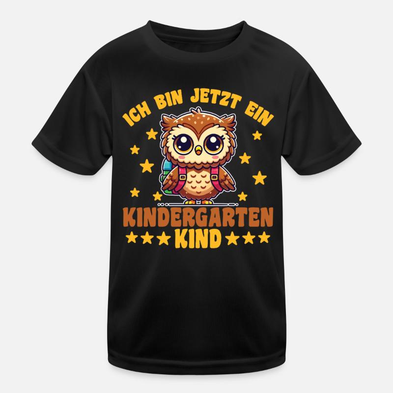 Kindergarten Eule Ich bin jetzt ein Kinder Funktions-T-Shirt