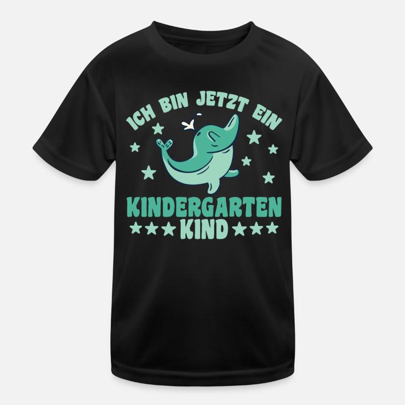 Kindergarten Delfin I'm now a - Kids Functional T-Shirt - black