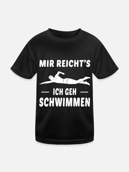 Schwimmen Schwimmer Sport Spruch Geschenk - Kinder Funktions-T-Shirt - Schwarz - Vorne