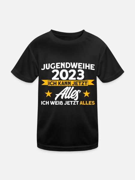 Jugendweihe 2023 Ich Kann Jetzt Alles Ich Weiß Jet - Kinder Funktions-T-Shirt - Schwarz - Vorne