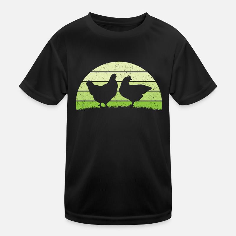Retro Henne Hennen Kinder Funktions-T-Shirt