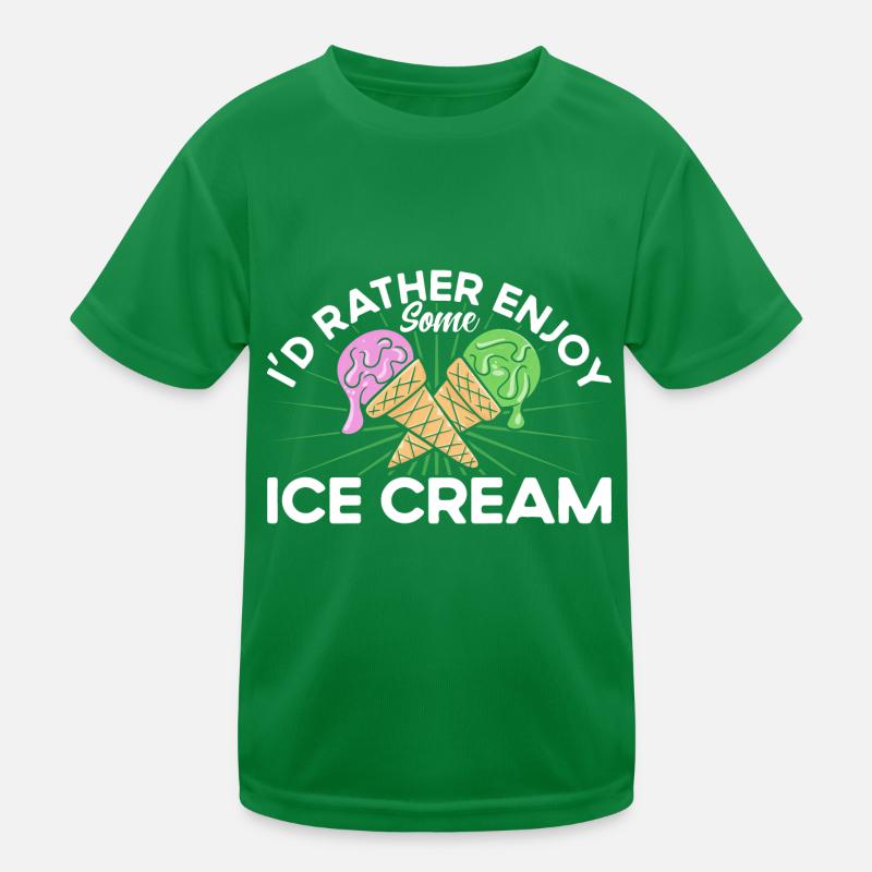 Ich würde lieber ein Eis genießen Eiscreme Geschen Kinder Funktions-T-Shirt