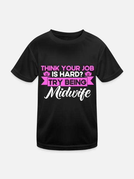 Sage-femme LD Travail Obstétricien Cadeau - T-shirt sport Enfant - noir - Devant