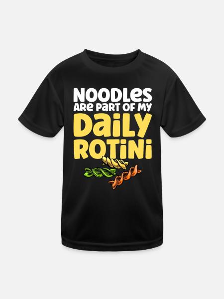 Noodles Noodle Lover Lasagna Spaghetti Gift - Kids Functional T-Shirt - black - Front