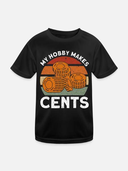 Collectionner des pièces Mon passe-temps jette des cents sur le cadeau - T-shirt sport Enfant - noir - Devant