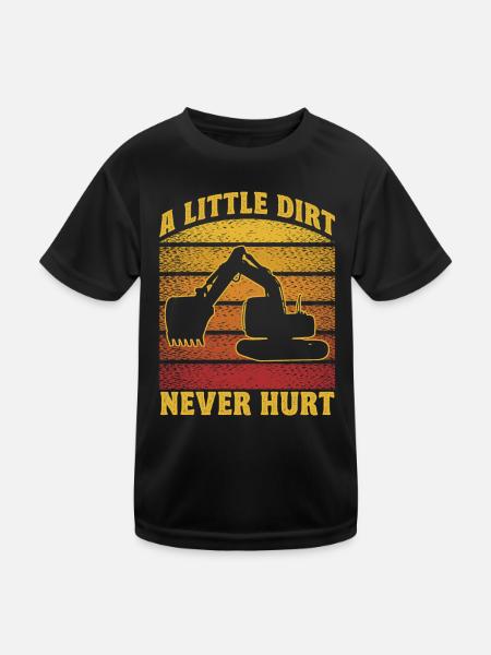 Construction Excavatrice Construction Worker Gift - T-shirt sport Enfant - noir - Devant