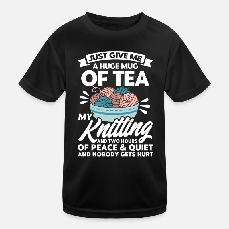 Stricken Stoff Stricken Garn stricken Geschenk Kinder Funktions-T-Shirt