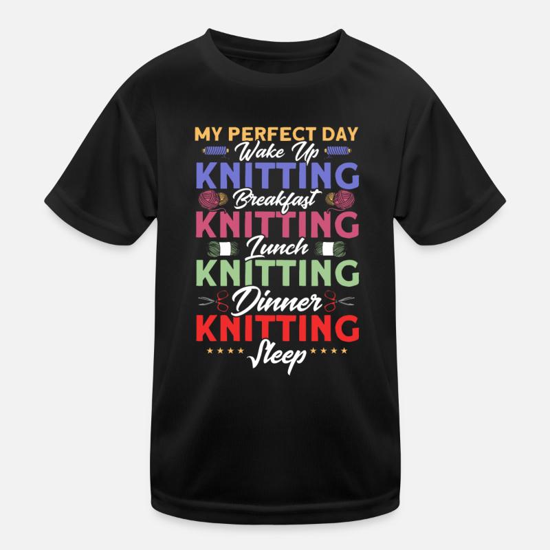 Stricken Stoff Stricken Stricken Geschenk Kinder Funktions-T-Shirt