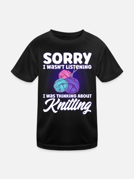 Stricken Stricken Liebhaber Stricken Geschenk - Kinder Funktions-T-Shirt - Schwarz - Vorne