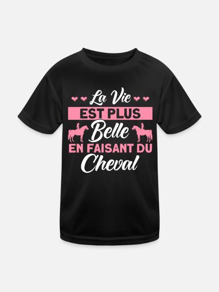 Reiter Pferde Reiten Geschenk - Kinder Funktions-T-Shirt - Schwarz - Vorne
