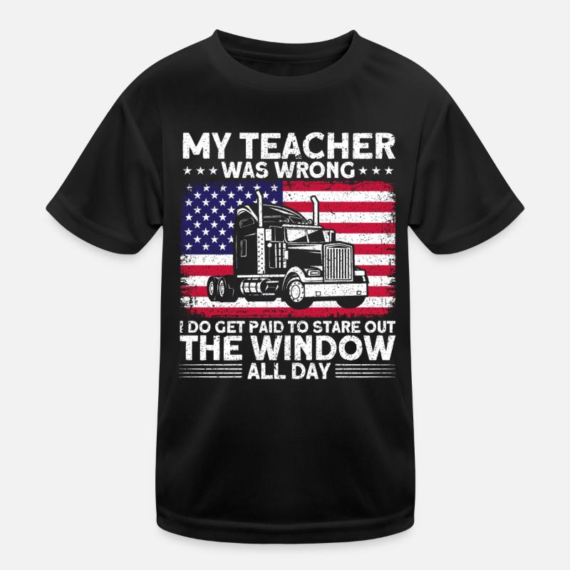 Sattelzug Sattelschlepper Fernfahrer Geschenk Kinder Funktions-T-Shirt