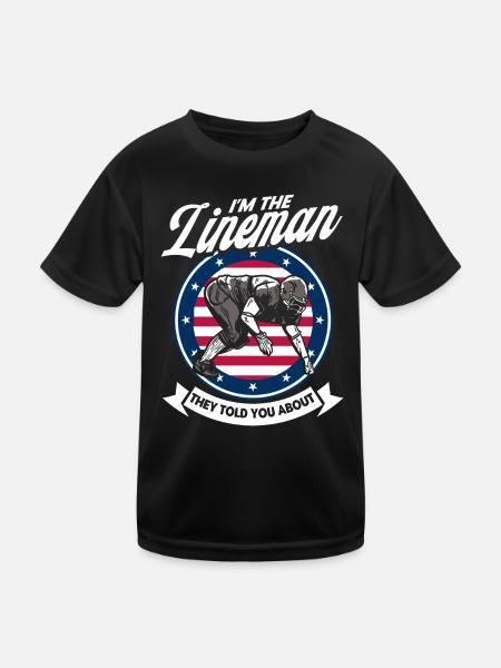 American Football American Football Mannschaft Foo - Kinder Funktions-T-Shirt - Schwarz - Vorne