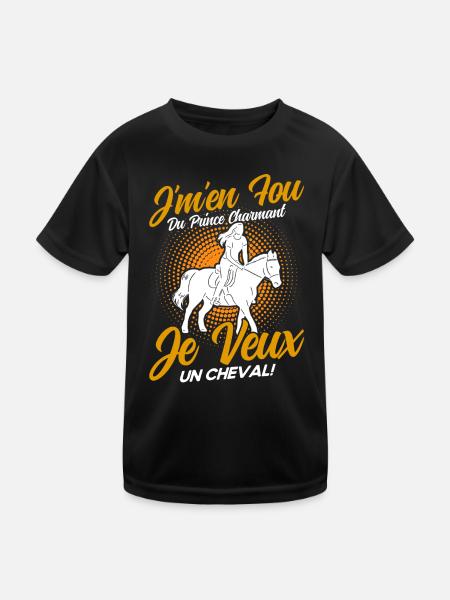 Pferde Reiter Reiten Geschenk - Kinder Funktions-T-Shirt - Schwarz - Vorne