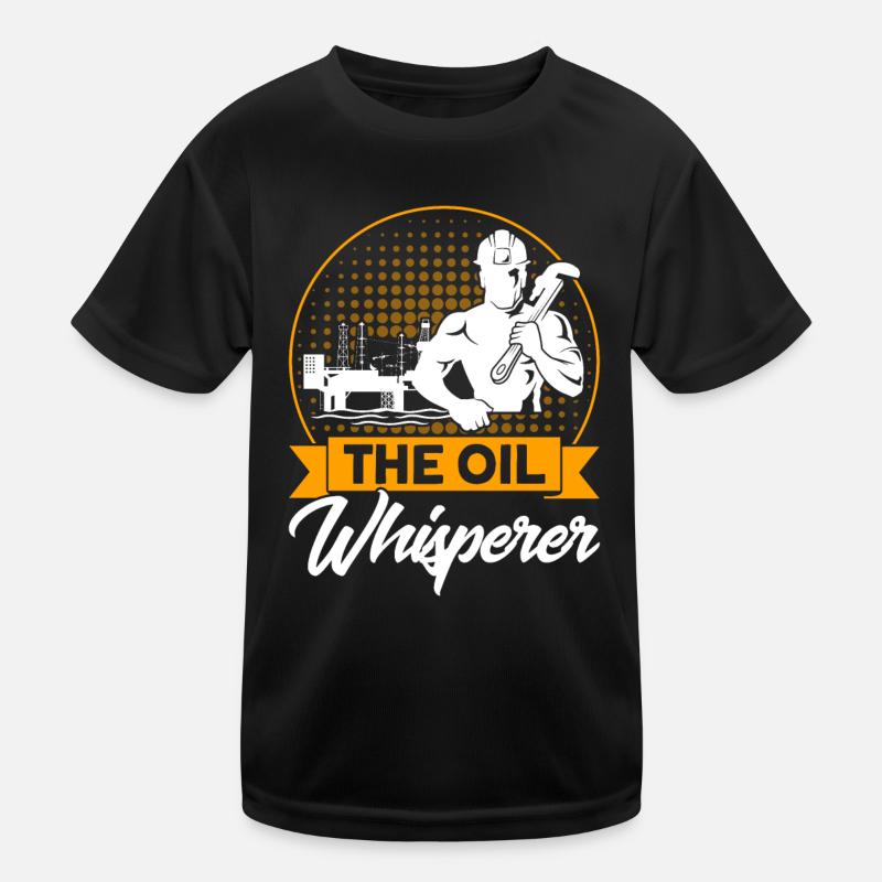 Arbeiten im Fracking Gas Arbeiter Ölfeld Arbeiter Kinder Funktions-T-Shirt