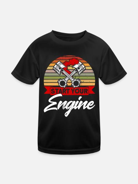 Autorennen Drag Racer Drag Race Geschenk - Kinder Funktions-T-Shirt - Schwarz - Vorne