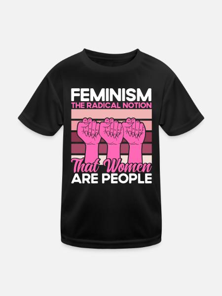 Ermächtigung Gleichberechtigung der Geschlechter F - Kinder Funktions-T-Shirt - Schwarz - Vorne