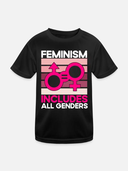 Feminismus Rechte der Frauen Feministisch Geschenk - Kinder Funktions-T-Shirt - Schwarz - Vorne