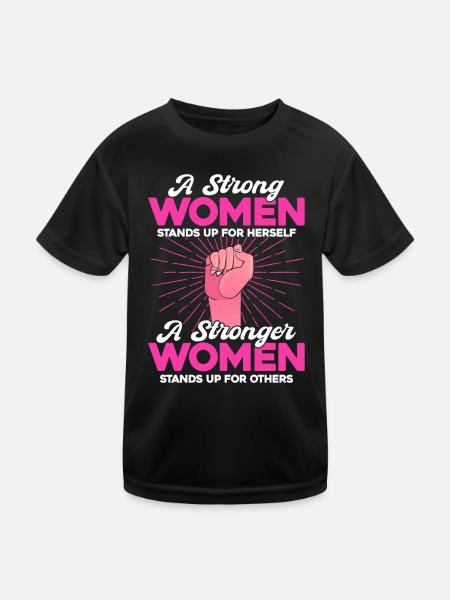 Feminist gender equality F - Kids Functional T-Shirt - black - Front