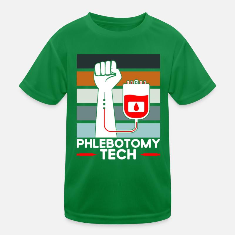 Phlébotomie Échantillon de sang Phlébotomiste Tech Cadeau T-shirt sport Enfant
