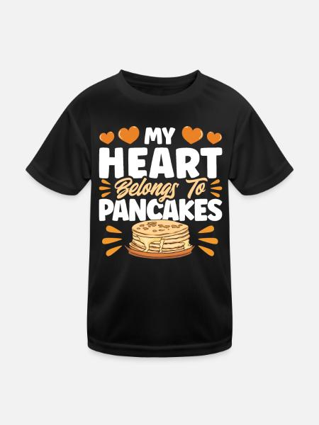 Fluffy Flat Cake Pancake Lovers Pan Pank - T-shirt sport Enfant - noir - Devant