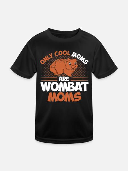 Australien Outback Wombat Liebhaber Wombats Gesche - Kinder Funktions-T-Shirt - Schwarz - Vorne