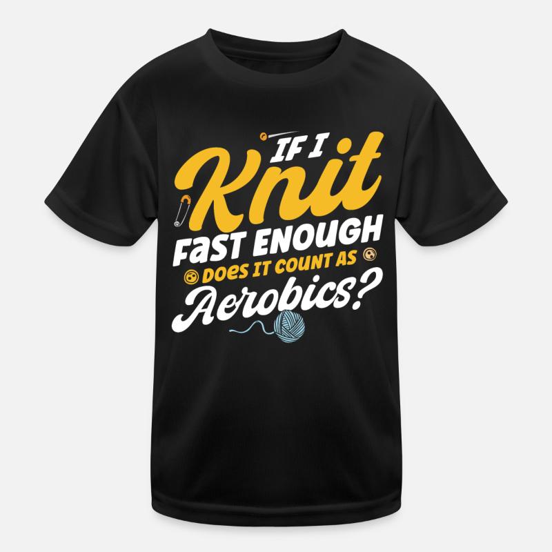 Stricken Lustiger Stricker Stricken Geschenk Kinder Funktions-T-Shirt