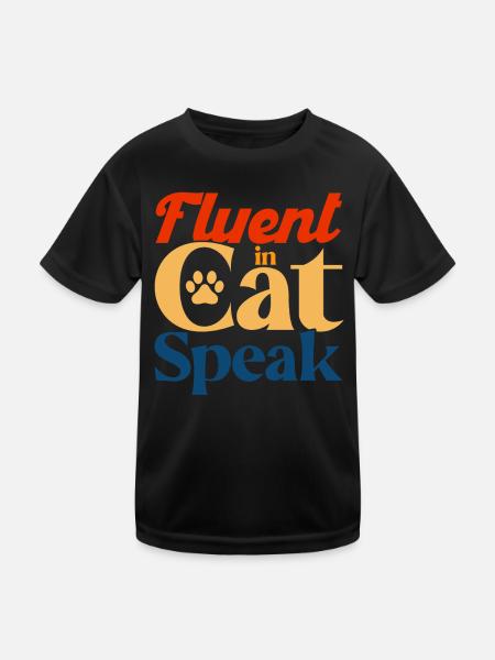 Katzeneltern Katze Katzenmama Geschenk - Kinder Funktions-T-Shirt - Schwarz - Vorne
