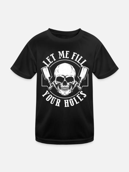 Let me fill your holes Car painting - Kids Functional T-Shirt - black - Front