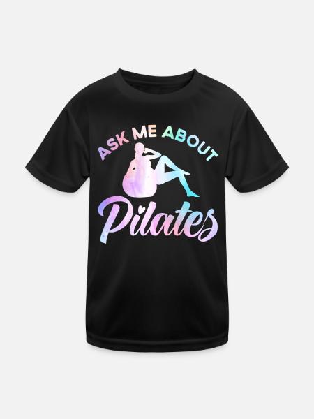 Pilates Posez-moi des questions sur Cadeau Pilates - T-shirt sport Enfant - noir - Devant